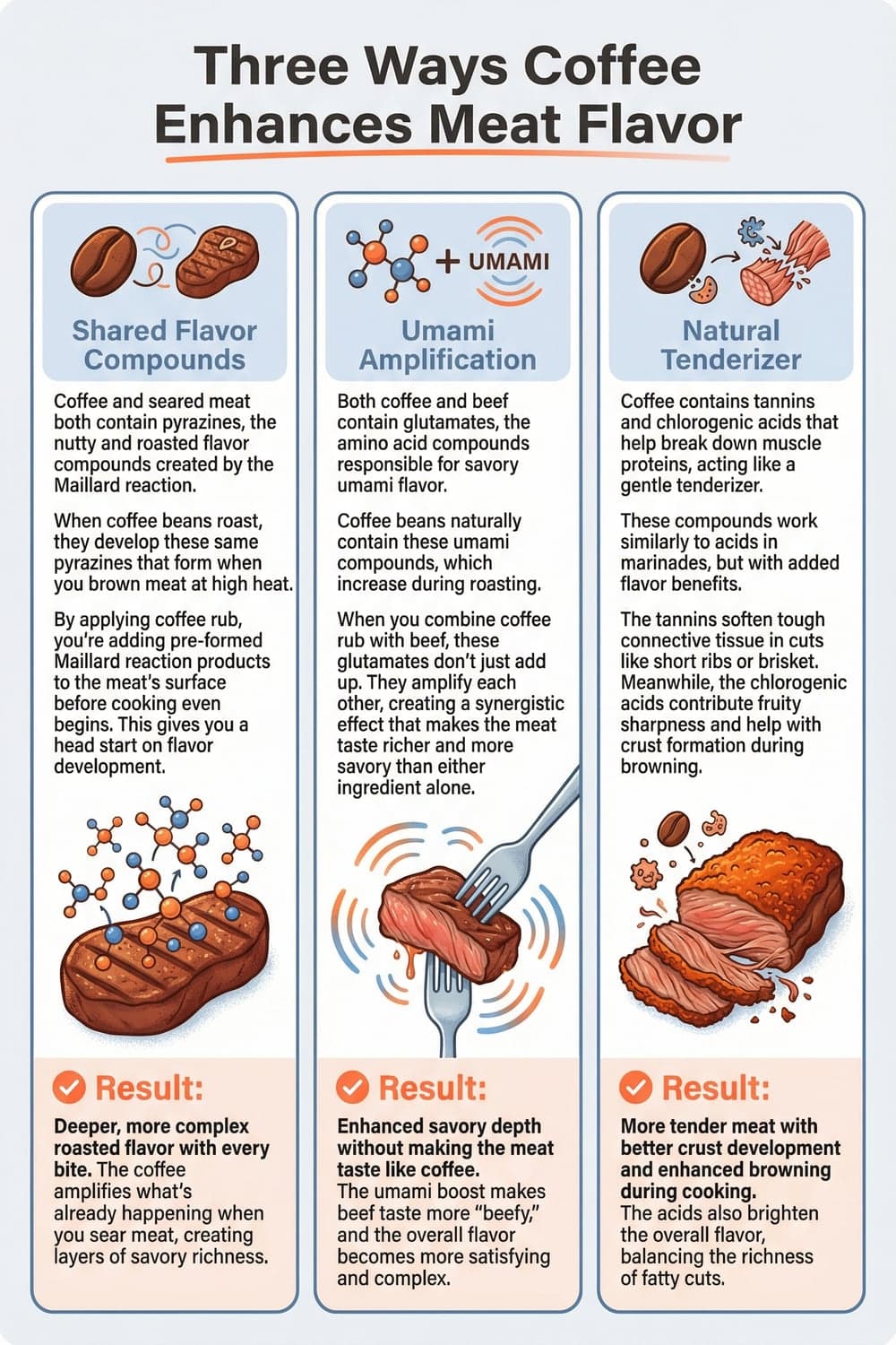 infographic of how coffee rub works