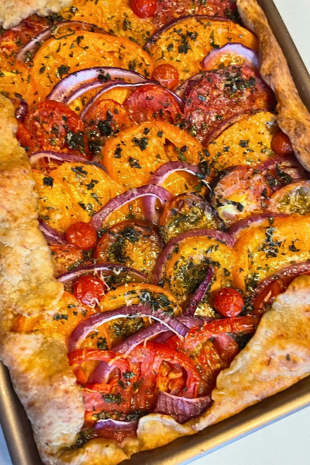 Rosemary tomato galette fresh from the oven