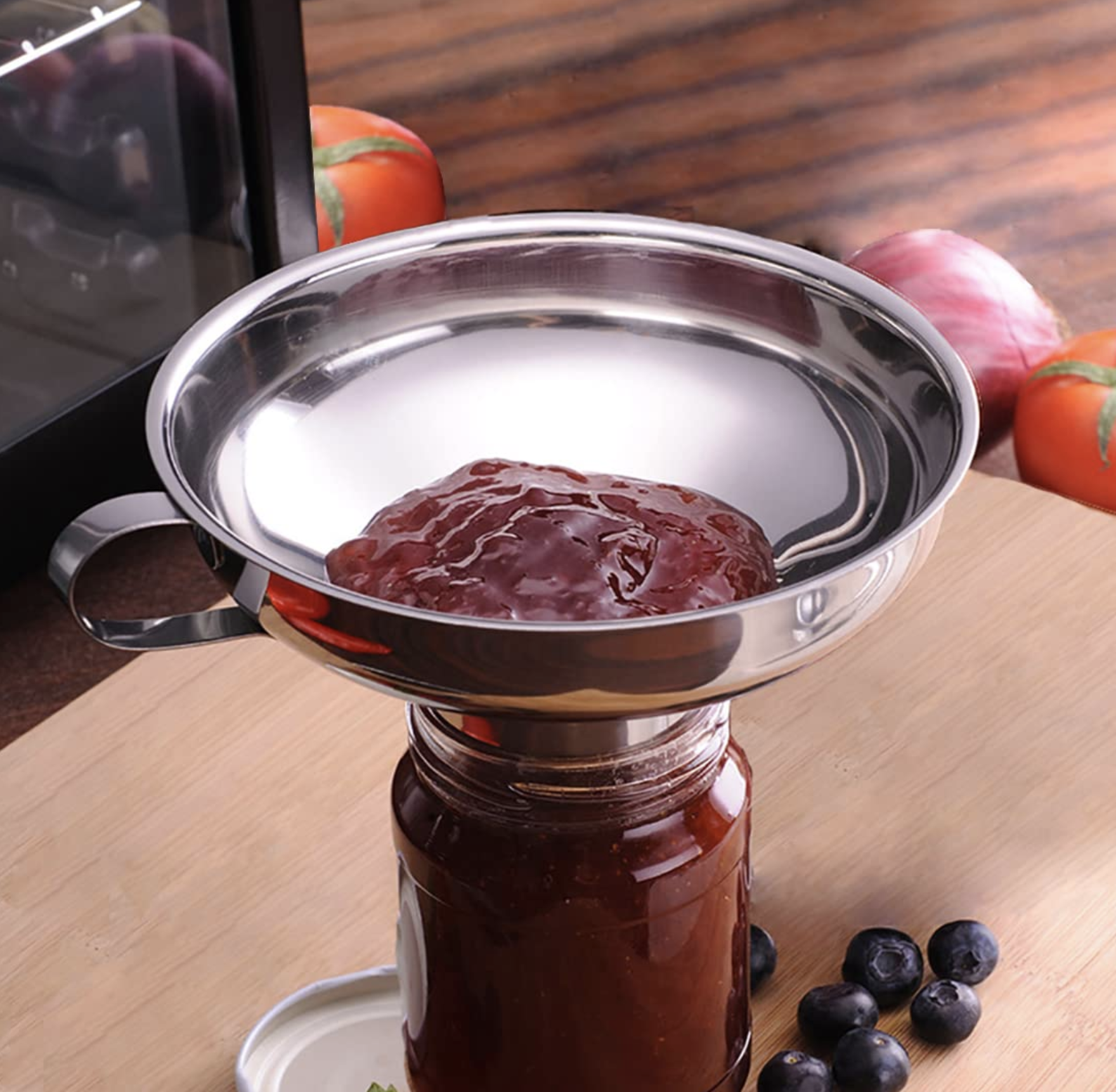 Stainless Steel Canning Funnel with Strainer